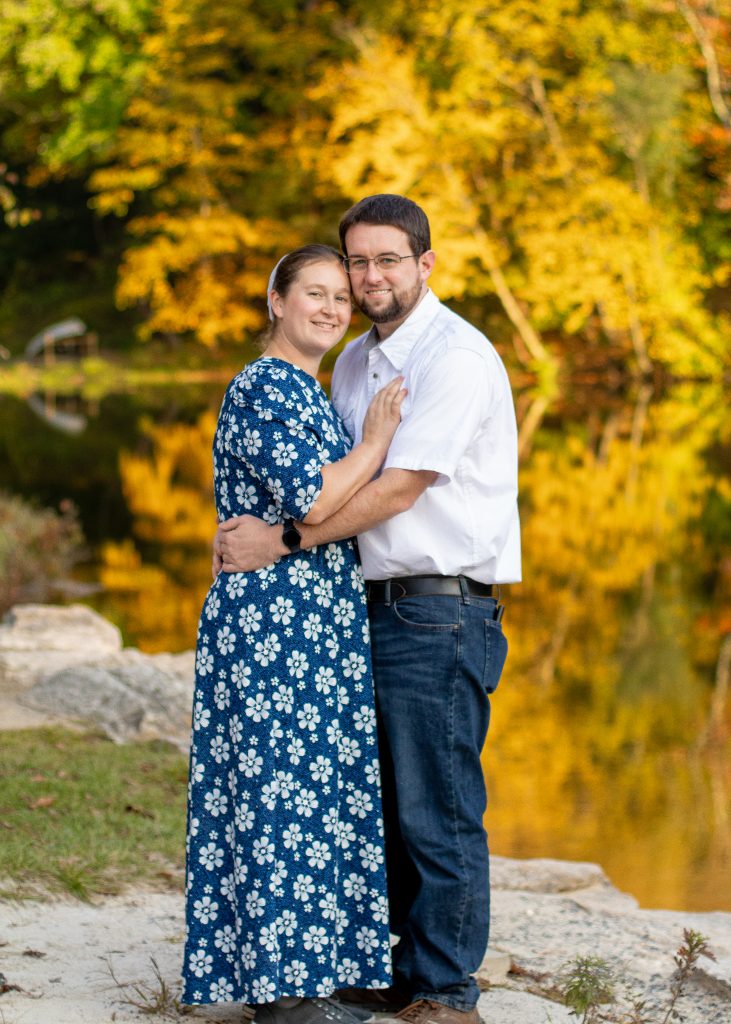 Kirby and his wife standing near a pond in Cumberland Valley.